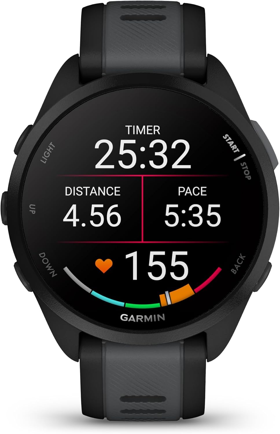 Garmin Forerunner 165 Running Smartwatch, Colorful AMOLED Touchscreen, Training Metrics and Recovery Insights Includes PowerPack, Adapters Bundle, Black/Slate Gray