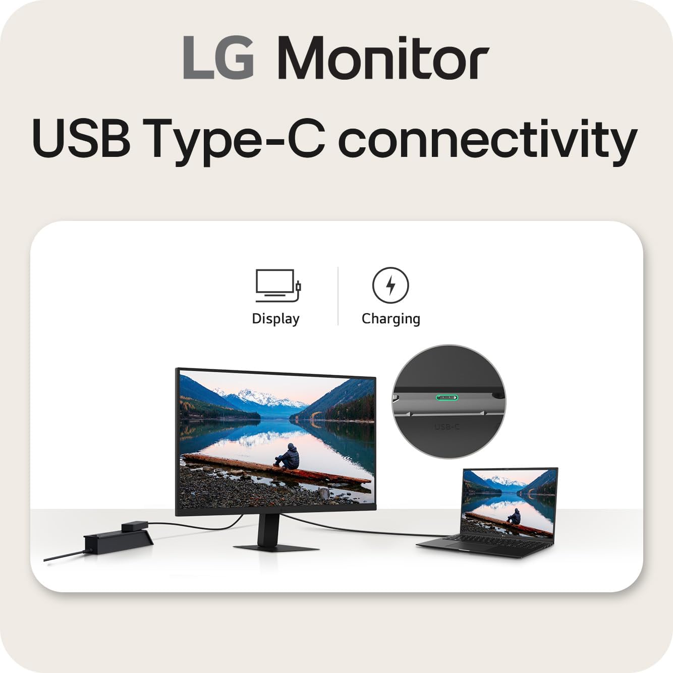 LG 27U631A-B 27-inch QHD (2560 x 1440) IPS Computer Monitor, 100Hz, 5ms, HDR10, Reader Mode, Flicker Safe, HDMI, USB Type-C 15W PD, Black