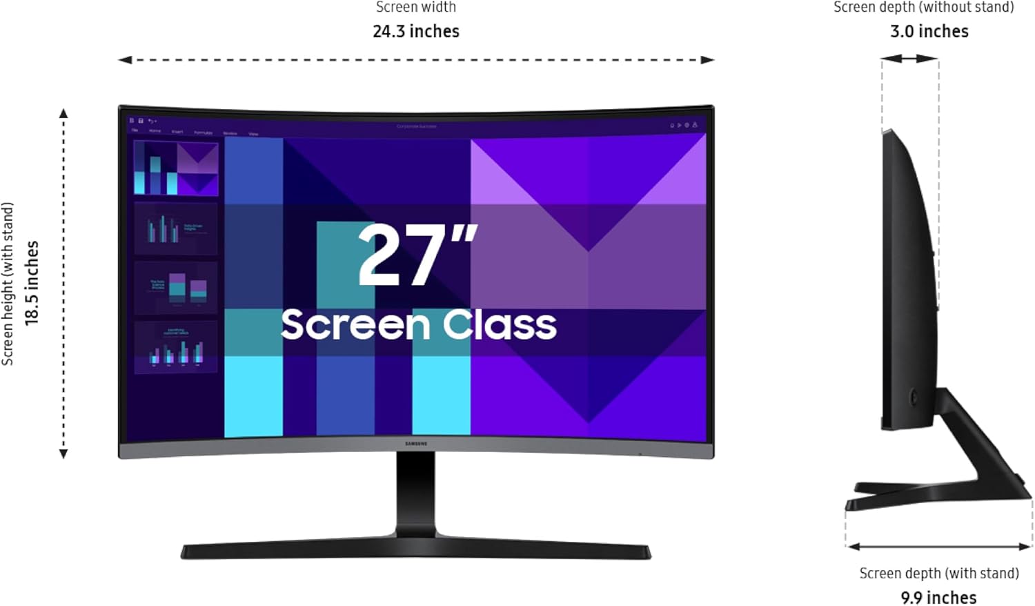 Samsung LS27D396GANXZA FHD 100Hz Curved 27 Inch Monitor with Speakers and 2 Year Amber Protection Plan (2025)