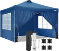 Canopy 10x10 Waterproof Pop up Tent with 4 Sidewalls, Outdoor Event Shelter Sun Shade Party Commercial with Air Vent, 4 Weight Bags, Carry Bag
