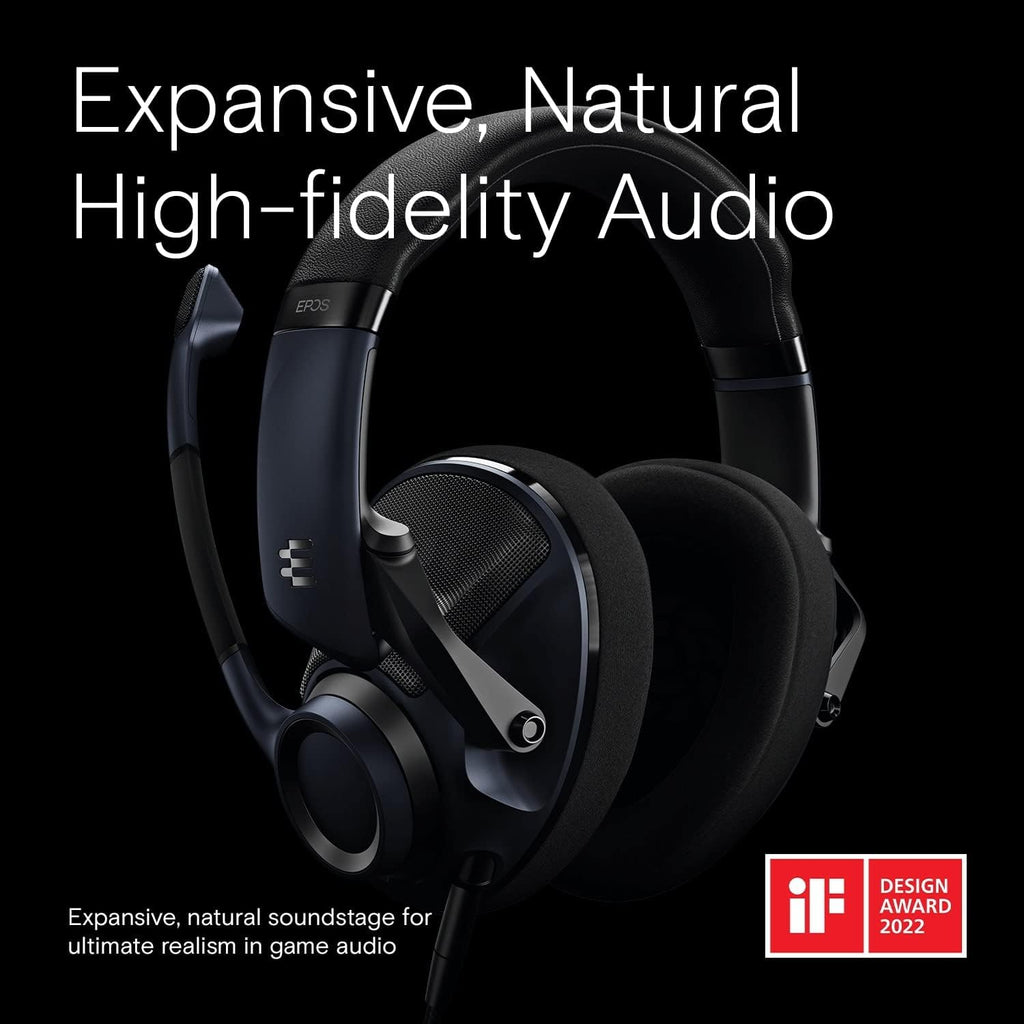 EPOS H6Pro Open Acoustic Gaming Headset with Mic – Lightweight Headband, Comfortable & Durable Design – Compatible with Xbox, PS4/PS5 & PC/Windows – Black