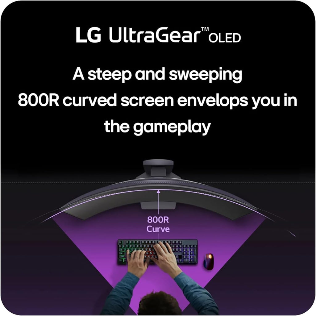 LG 39' Ultragear OLED Curved Gaming Monitor - WQHD 240Hz, 0.03ms, NVIDIA G-Sync Compatible, 800R Curvature, USB Type-C, DisplayHDR True Black 400