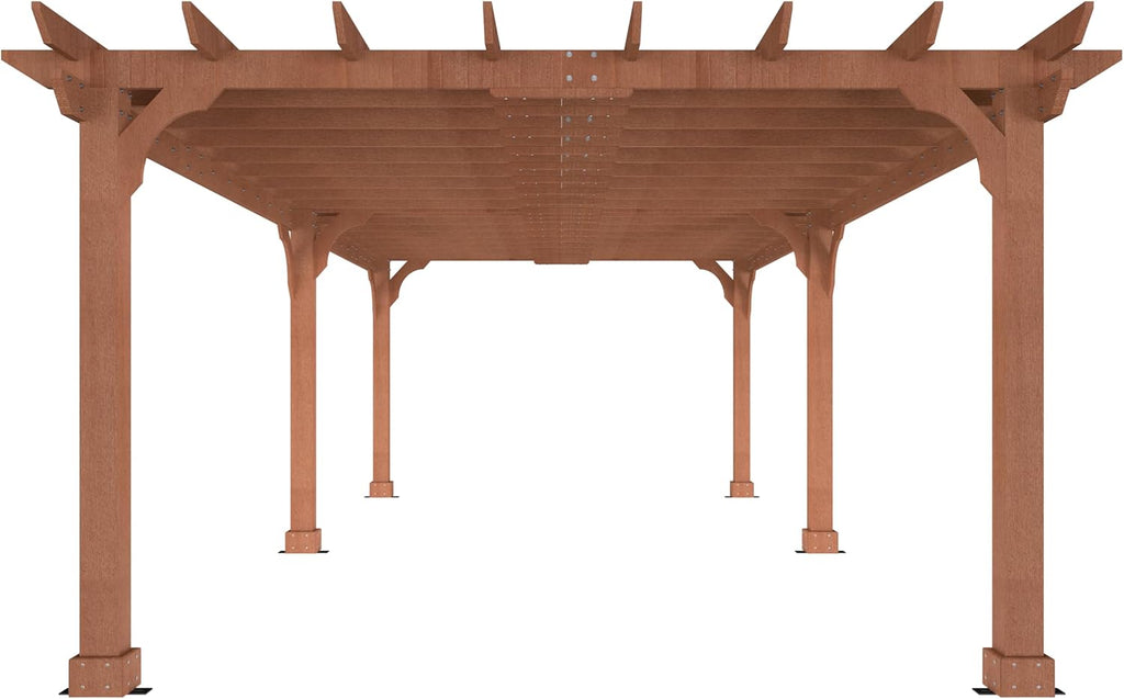 MUPATER 12'x24' All Cedar Wood Pergola, Wooden Pergola Kit with Stakes, Quality Supported Structure, Snow and Wind Resistant, Year-Round Resilience, Outdoor Shade for Backyard, Deck, Lawn, Patio