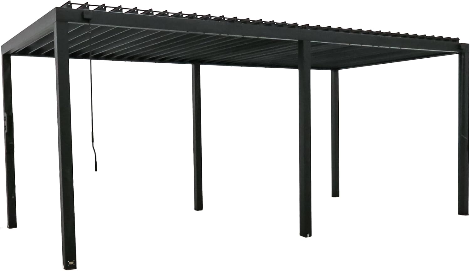 Backyard Discovery Sarasota 20' x 10' Galvanized Steel Louvered Pergola Kit with Adjustable Roof, Shade, Rain Protection, High-Wind Rating, Gutter System for Outdoor Patio, Garden, Deck, Entertaining