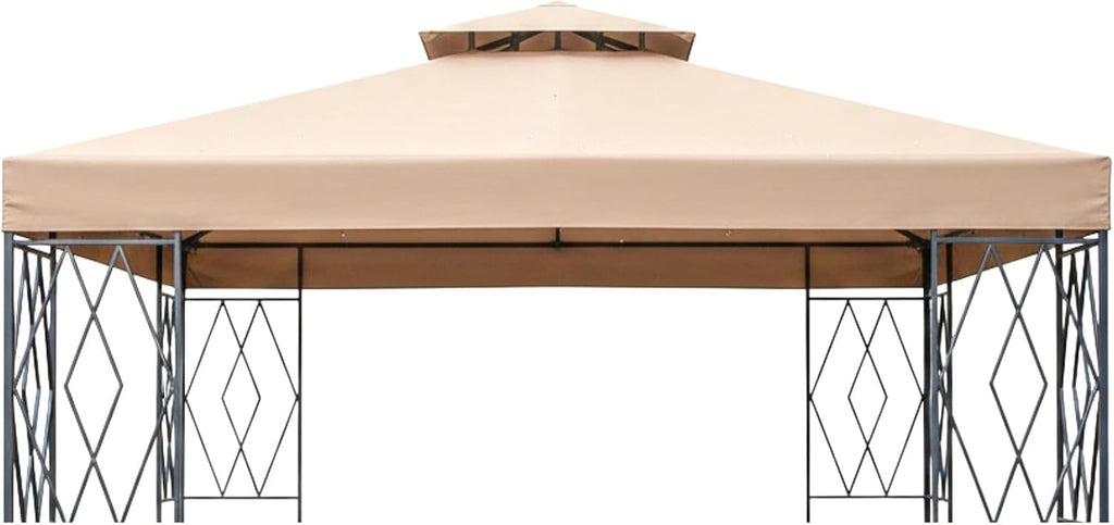 Garden Winds Reinforced Replacement Canopy Top Cover Compatible with The Diamonds 10' x 10' Gazebo - Classic Sand, Riplock 350