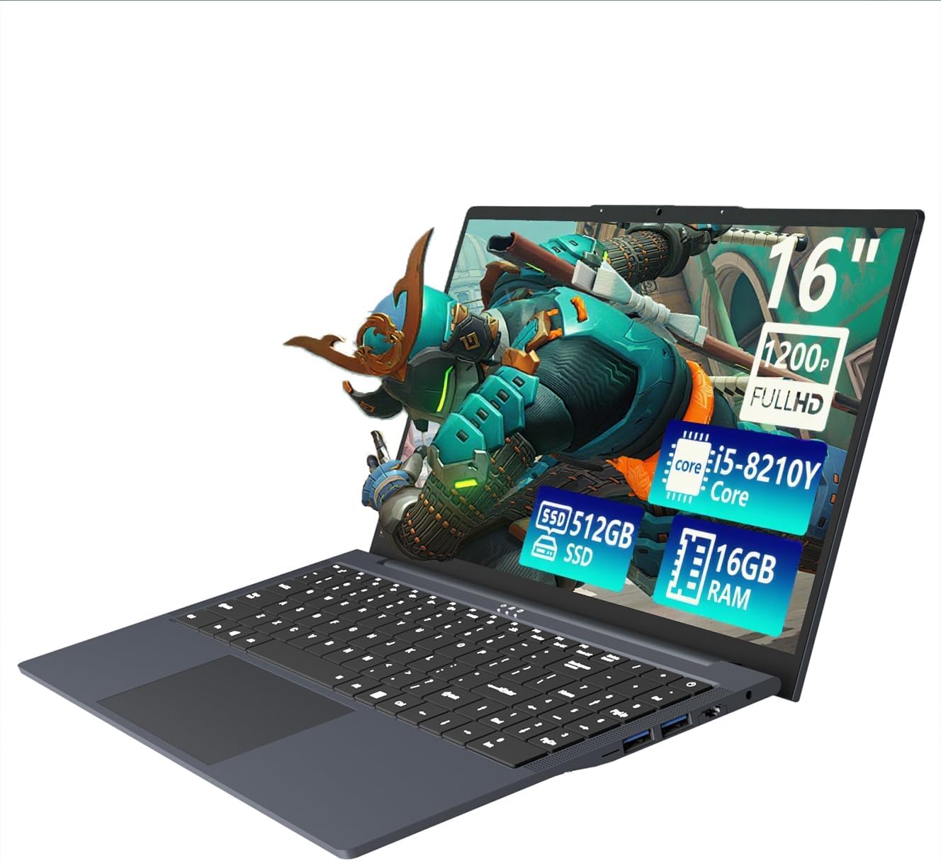 KUMNOSAL Laptop, 16 Inch Laptop Computer i5 (Up to 3.6GHz) for 16GB RAM 512GB SSD, FHD 1920 * 1200p, UHD Graphics 617,180° Opening, Backlit Keyboard with Numeric Keypad Lap Top for Business Student