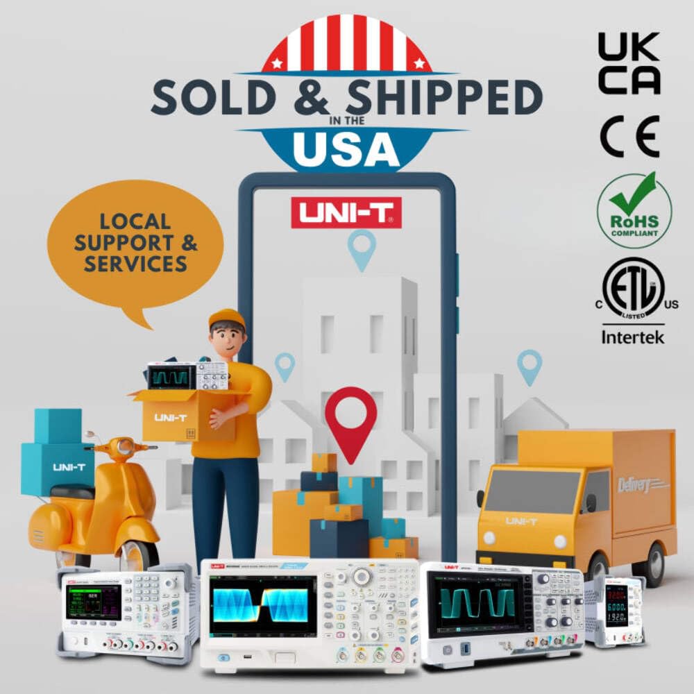 UNI-T UTG932E Function Generator Arbitrary Waveform 60 MHz Dual-Channel 200MSa/s 14 Bits Frequency Meter with USA Power Adapter USB Cable Power Cord(UTG932E 30 MHz 2ch)