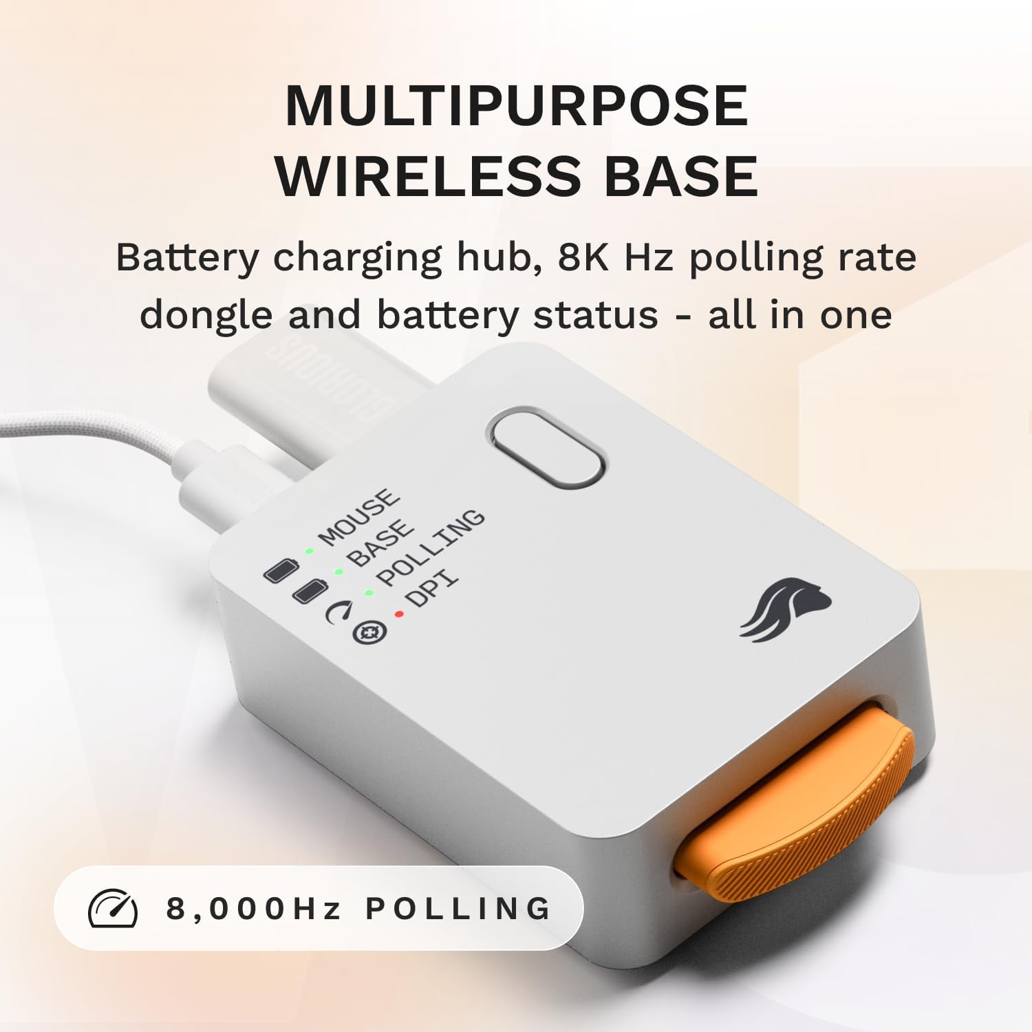 GLORIOUS Gaming Model D3 Wireless Gaming Mouse - InfinitePlay Swappable Battery, 130H Battery Life, 8k Polling, 130M Optical Switches, Ultralight 69g, 30K DPI Optical Sensor, RGB - White