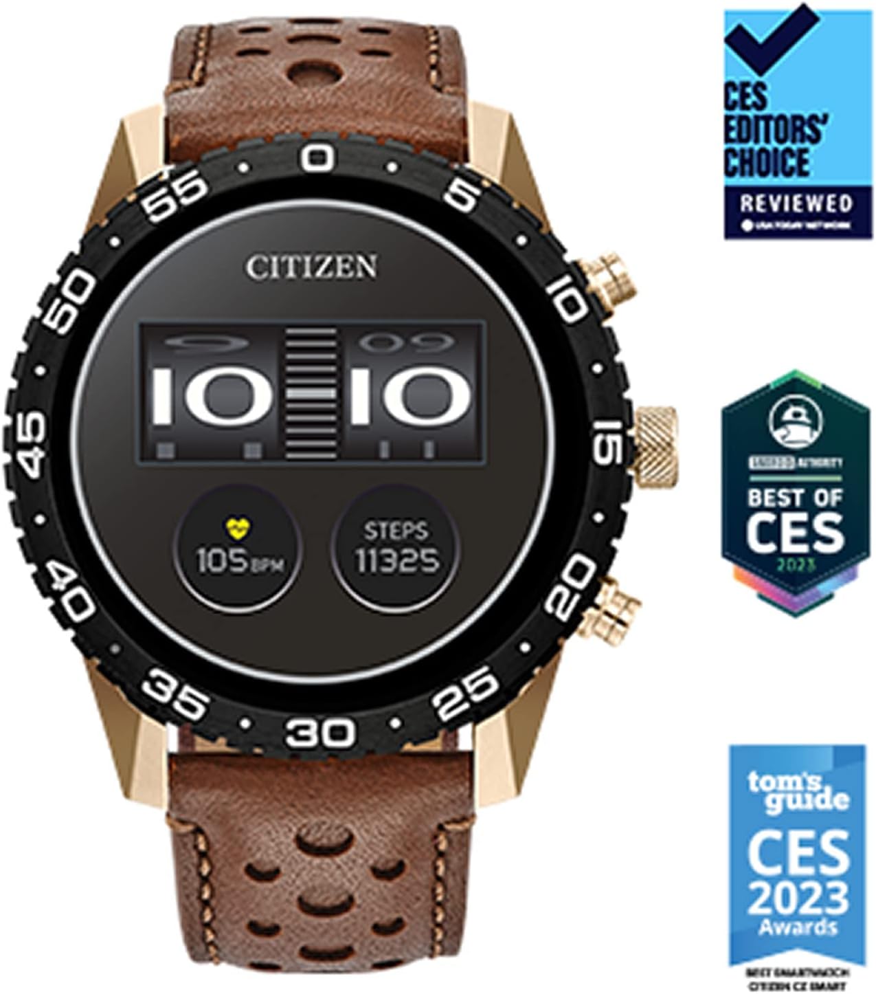 Citizen CZ Smart PQ2 44MM Sport Smartwatch with YouQ App with IBM Watson® AI and NASA research, Wear OS by Google, HR, GPS, Fitness Tracker, Amazon Alexa™, iPhone Android Compatible, IPX6 Rating