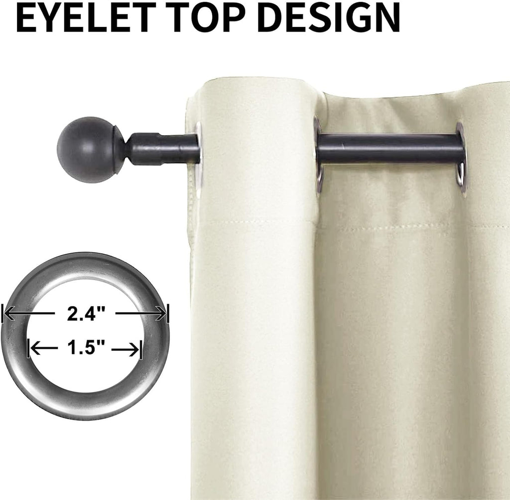 Outdoor Curtains for Patio 119x131in, Gazebo Curtains Outdoor Waterproof, Blackout Waterproof Outside Curtains for Porch Pavilion Gazebo Weatherproof Wind Resistant