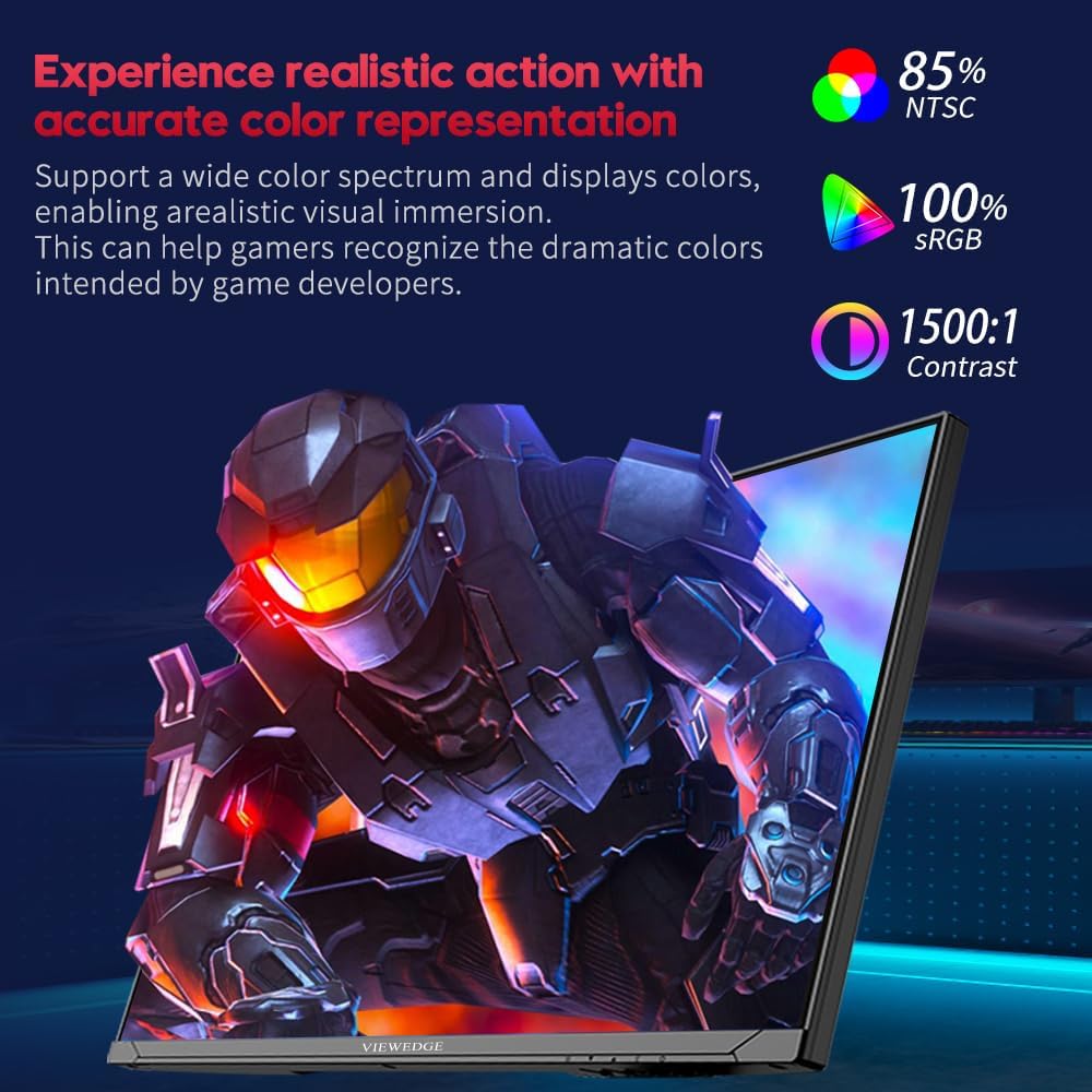 Viewedge 27 inch Gaming Monitor QHD (2560x1440p) 240Hz Computer Monitor, 1ms HDR10 IPS DisplayPort HDMI 2K Vertical Monitor, Wall Mountable Built-in Speakers