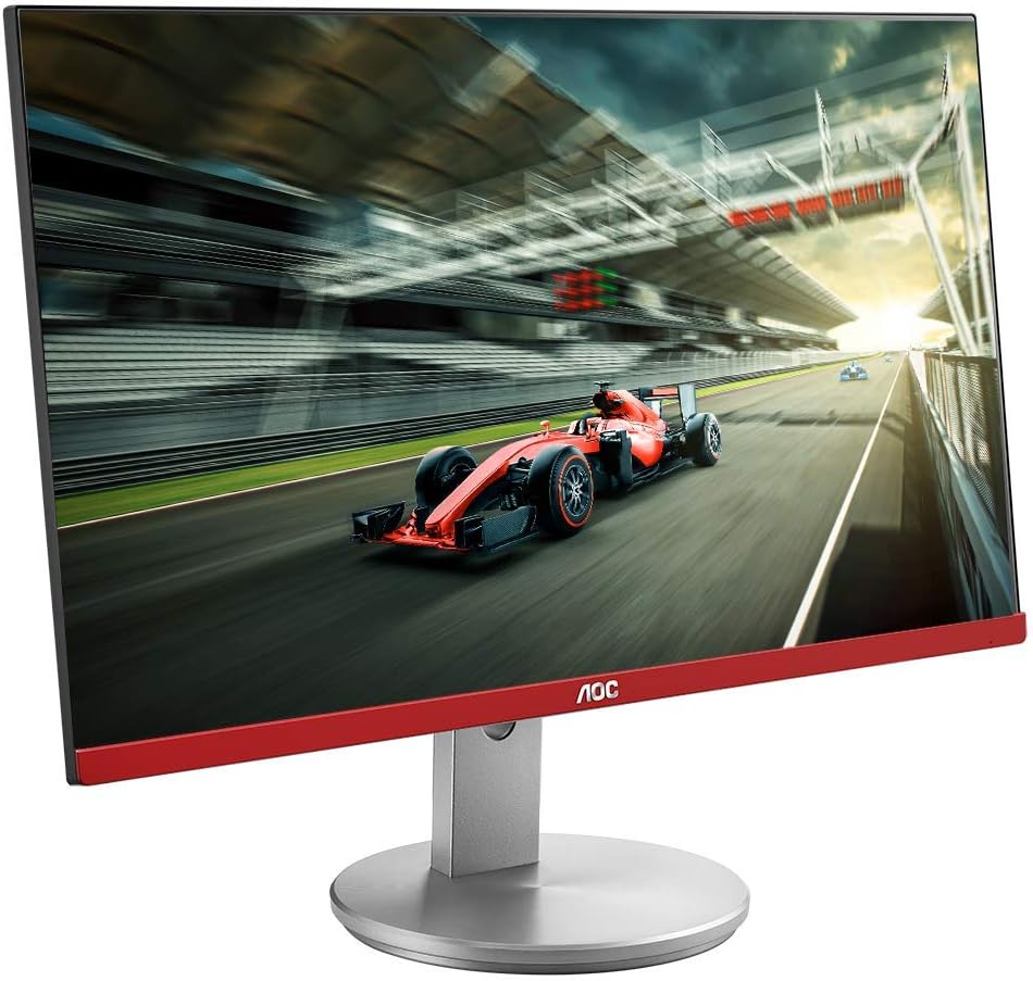 AOC Limited Edition G2490VXS 24' class Frameless Gaming Monitor with Silver Stand, FHD 1920x1080, 1ms 144Hz, FreeSync Premium, 126% sRGB / 93% DCI-P3, 3Yr Re-Spawned zero dead pixels Black