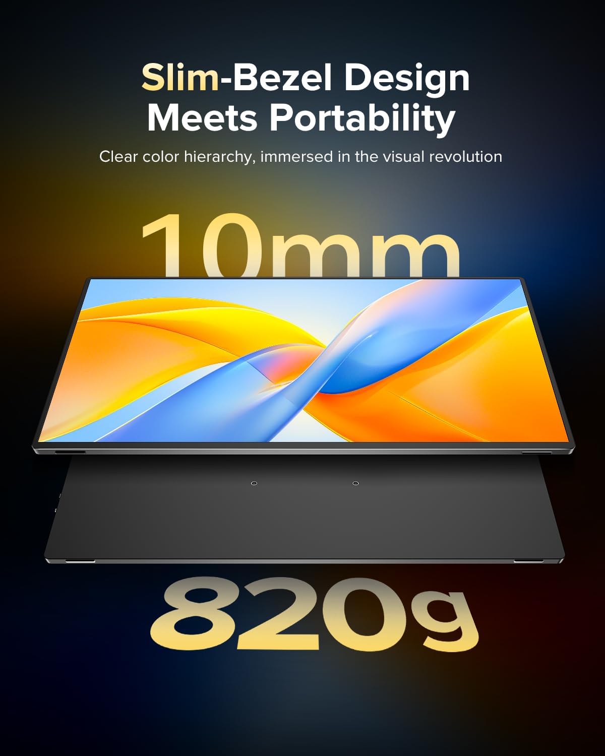 Portable Monitor 4K 1200 Nits, 16' Laptop Monitor, 3840*2400 UHD, 1MS FreeSync, 2000:1 Contrast, USB-C & MINI HDMI, VESA & Smart Case, Travel Second Screen for Computer, Mini PC, Game Consoles