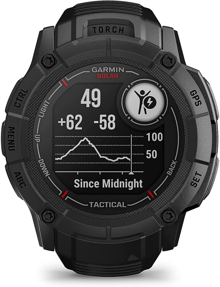 Garmin Instinct 2X Solar Tactical Edition, Solar Charging, Rugged GPS Smartwatch, Built-in Flashlight, Ballistics Calculator, Black 010-02805-13 Bundle with Deco Essentials Charging Dock Kit
