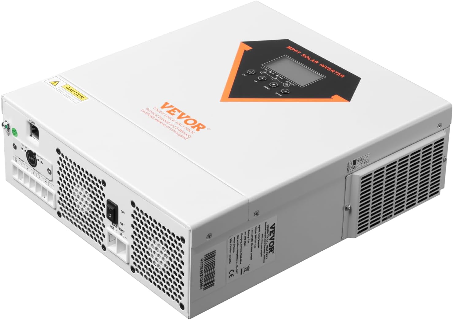 VEVOR Hybrid Solar Inverter, 3500W, Single Phase Pure Sine Wave Power Inverter, 24V DC to 220/230V AC, with Built-in 100A MPPT Solar Charge Controller, for Off-Grid System Lead Acid Lithium Battery