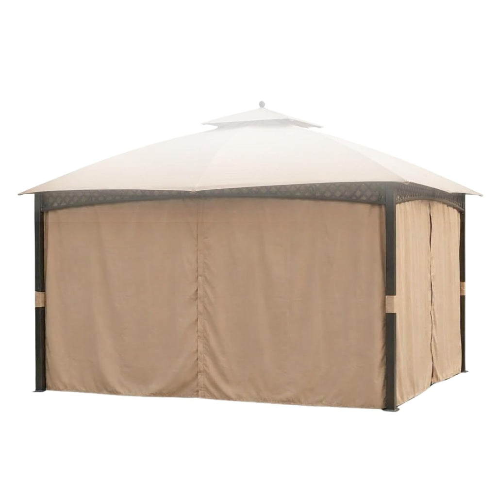 Garden Winds Durable 350 Replacement Privacy Curtain Set Compatible with Windsor Dome 10' x 12' Gazebo Models L-GZ717PST-C, A111001701 – Beige
