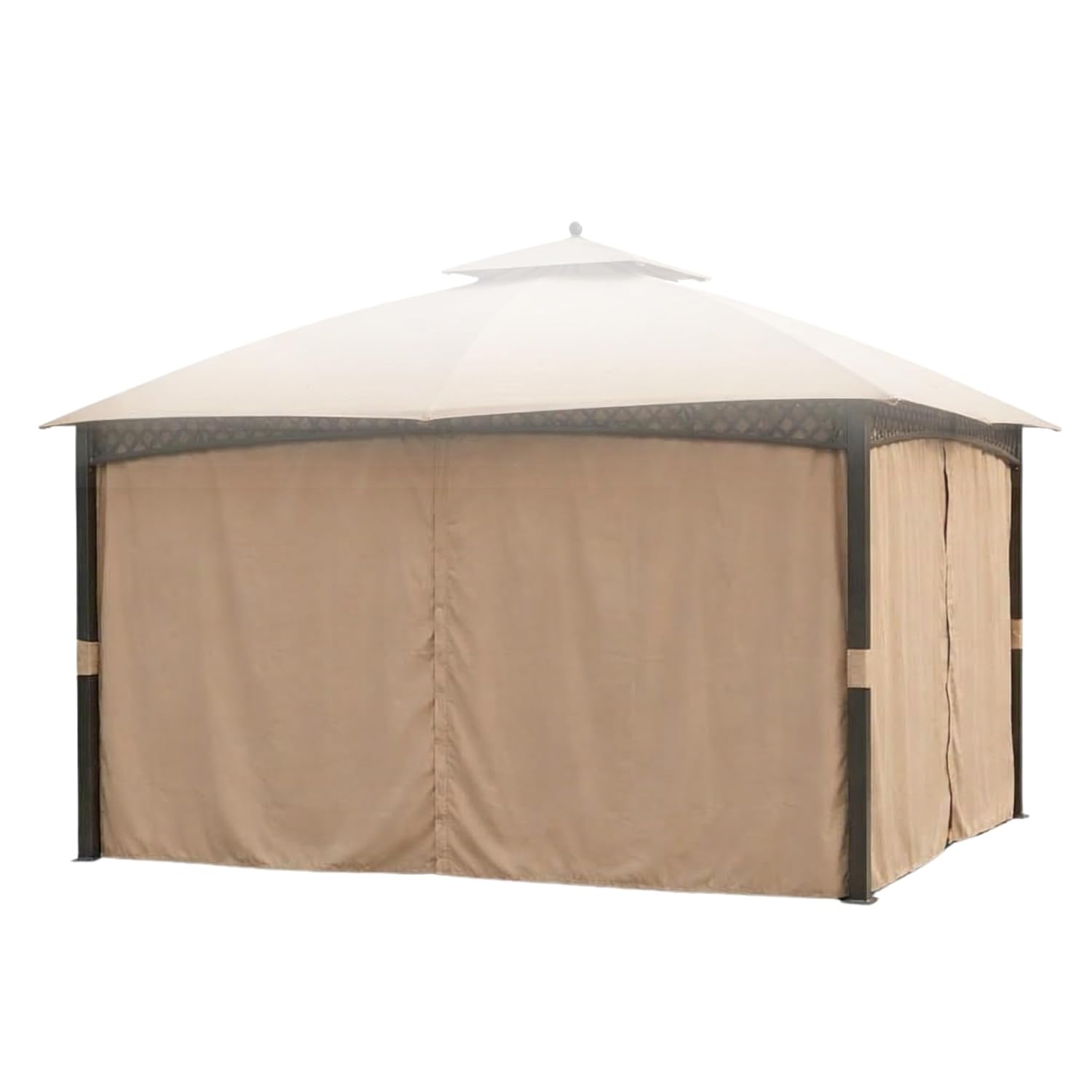 Garden Winds Durable 350 Replacement Privacy Curtain Set Compatible with Windsor Dome 10' x 12' Gazebo Models L-GZ717PST-C, A111001701 – Beige