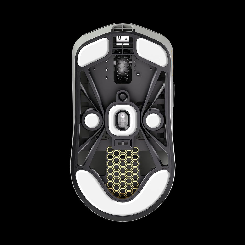 Lamzu Maya X Wireless Gaming Mouse, Ultra Lightweight 47g, Optical Switch, Maximum 30000 DPI, Symmetrical, MCU Nordic 52840, Dust-Proof Encoder, PAW3950 Sensor(Larger Maya) (Grey)