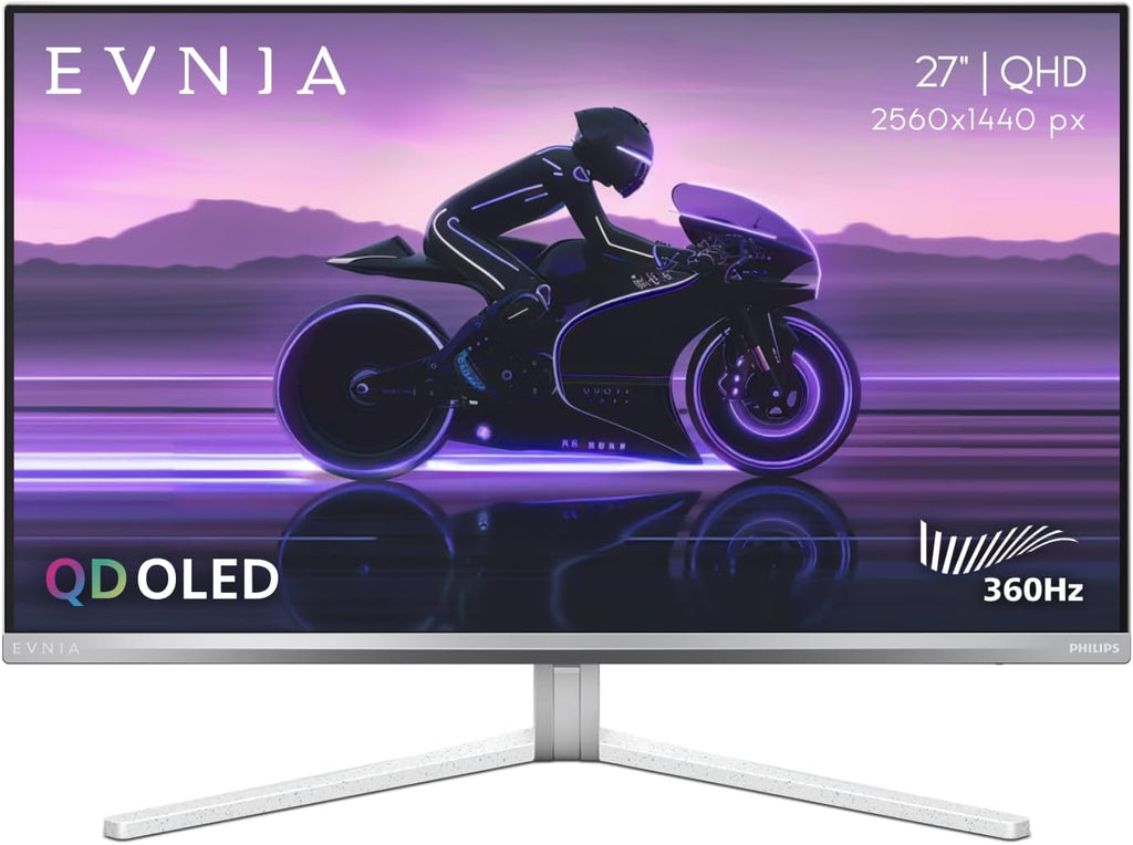 Philips Evnia 27M2N8500 QD OLED Gaming Monitor, QHD 2560 x 1440, 360Hz, 0.03ms Response time, Ambiglow, USB Hub, Height Adjustable, 4-Year Advance Replacement, Xbox PS5 Switch Compatible