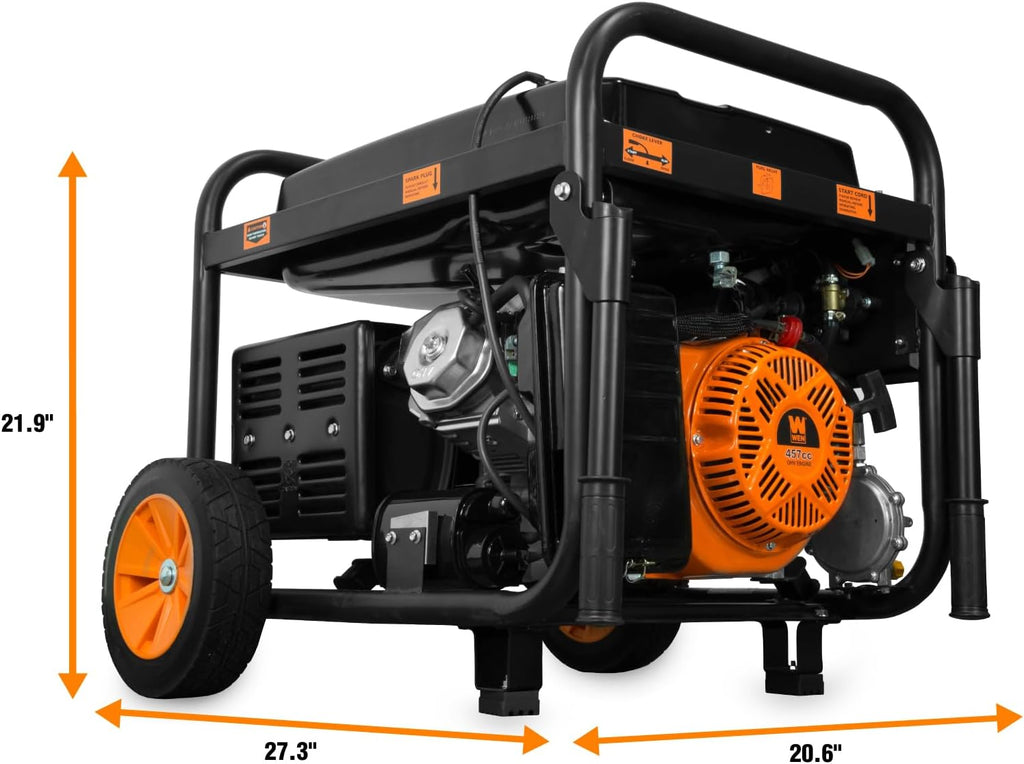 WEN 11,000-Watt 120V/240V Dual Fuel Portable Generator with Wheel Kit and Electric Start (DF1100T)