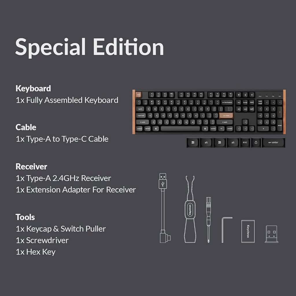 Keychron K10 HE Hall Effect Keyboard, Ultra-Fast Lime Magnetic Switch, Full-Size Tri-Mode Wireless Keyboard with Rapid Trigger, Adjustable Actuation, RGB, Aluminum + Wooden Frame