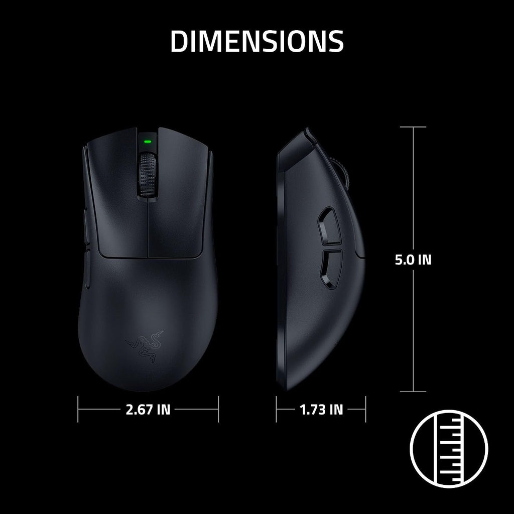 Razer DeathAdder V4 Pro Wireless Gaming Mouse: 56g Lightweight - HyperSpeed Wireless Gen-2 - Optical Scroll Wheel - Optical Switches Gen-4 - Focus Pro 45K Sensor Gen-2 - Up to 150 Hr Battery - Black