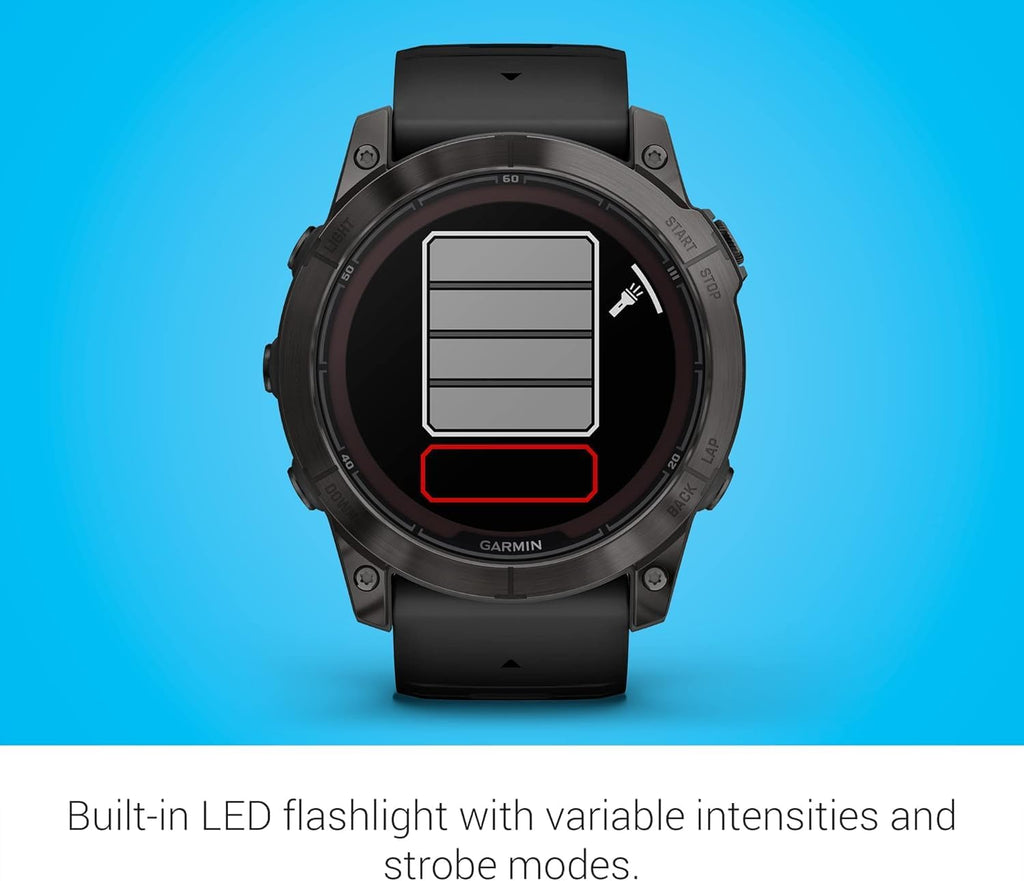 Garmin fēnix 7X Pro Sapphire Solar, Multisport GPS Smartwatch, Built-in Flashlight, Solar Charging Capability, Black - Renewed