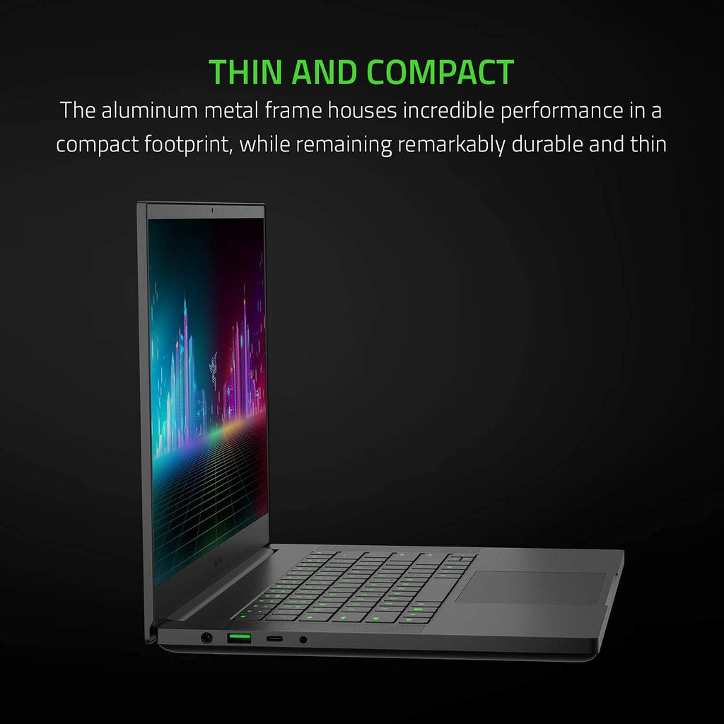 Razer Blade 15 Gaming Laptop i7-10750H NVIDIA GeForce GTX 1660 Ti 15.6' FHD 1080p 120Hz 16GB RAM 256GB SSD CNC Aluminum Chroma RGB Lighting Thunderbolt 3 Black (Renewed)