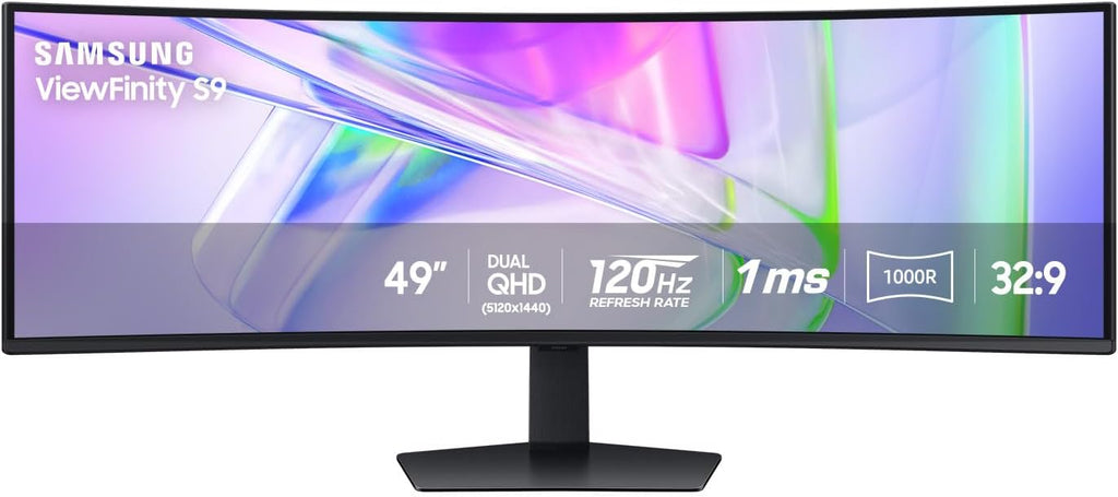 Samsung 49' Business Curved Ultrawide Dual QHD Computer Monitor, USB-C, DisplayPort, HDMI, 120Hz, VESA DisplayHDR 400, Built-in Speakers, Height Adjustable Stand, Eye Care, LS49C954UANXZA, 2024