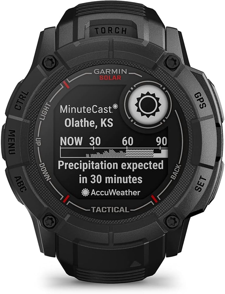 Garmin Instinct 2X Solar - Tactical Edition, Solar Charging, Rugged GPS Smartwatch, Built-in Flashlight, Ballistics Calculator, Black 010-02805-13 Bundle with 2 YR CPS Enhanced Protection Pack