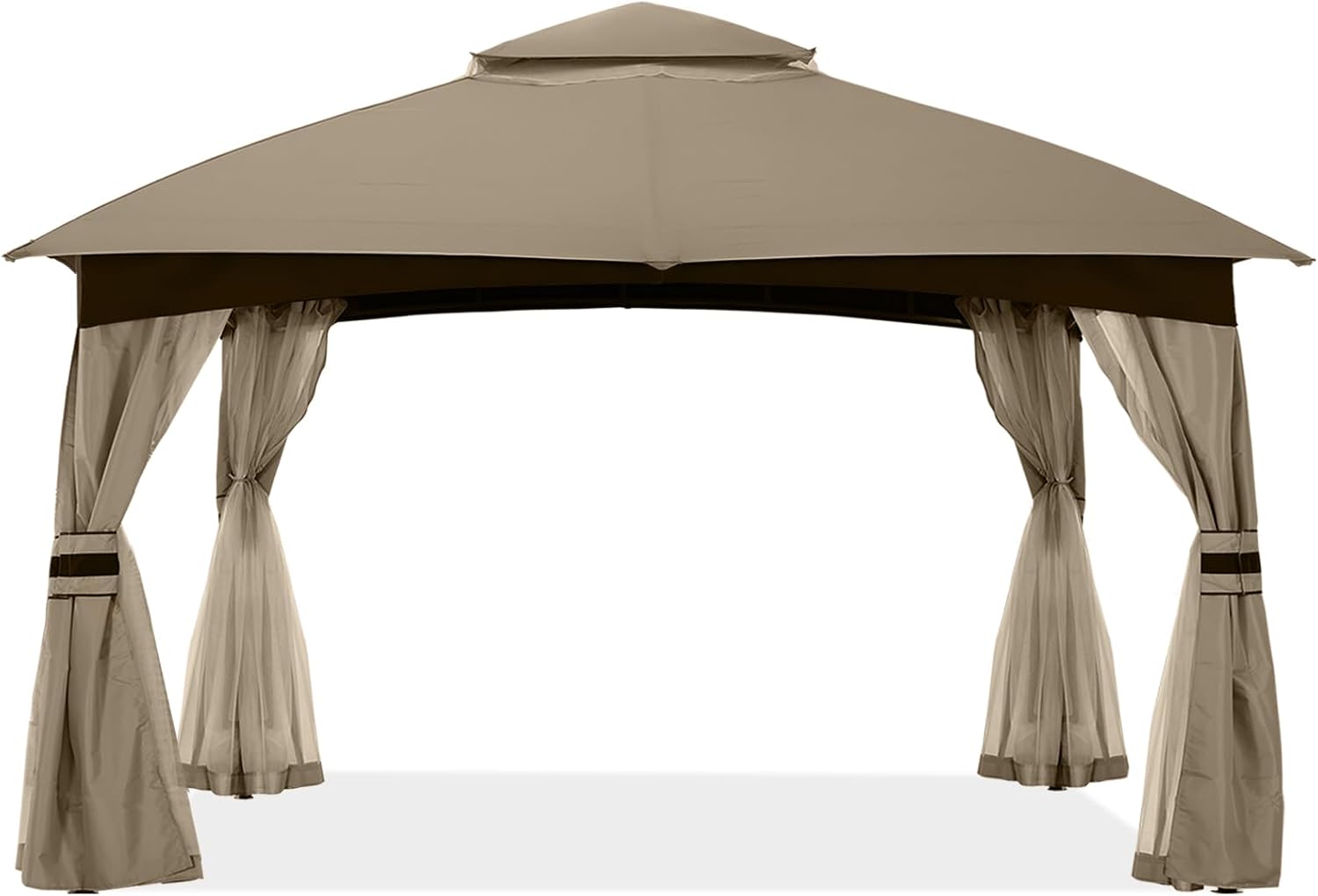 ABCCANOPY 10x12 Outdoor Gazebo - Patio Gazebo with Mosquito Netting, Outdoor Canopies for Shade and Rain for Lawn, Garden, Backyard & Deck (Khaki)