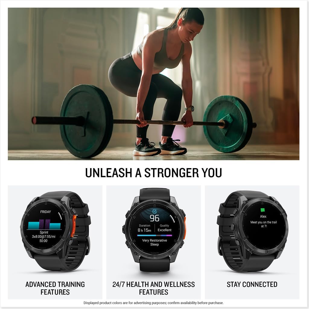 Garmin fēnix® 8 – 51 mm, AMOLED, Premium Multisport GPS Smartwatch, Long-Lasting Battery Life, Dive-Rated, Built-in LED Flashlight, Slate Gray with Black Band