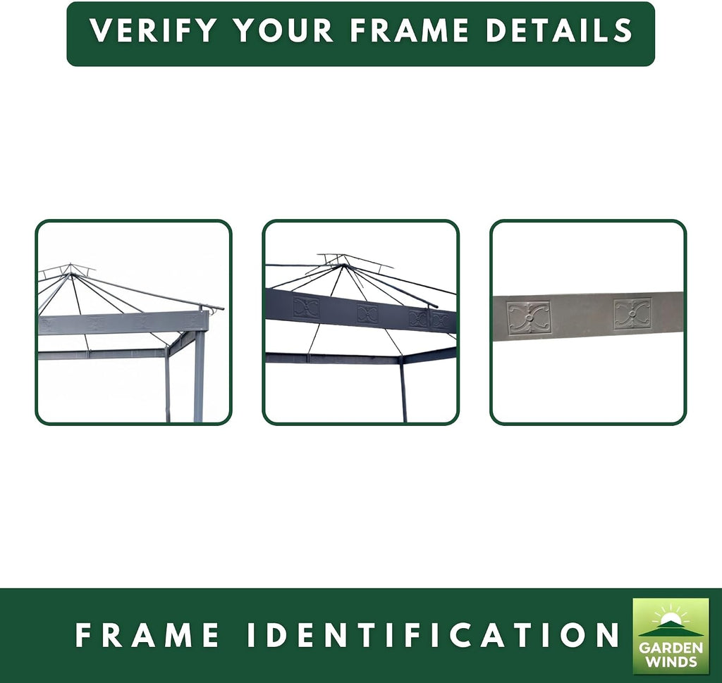 Garden Winds Reinforced Replacement Canopy Top Cover Compatible with The 5LGZ6530-5, 5LGZ6530 La Palma I and La Palma II Gazebo - Classic Sand, Riplock 350