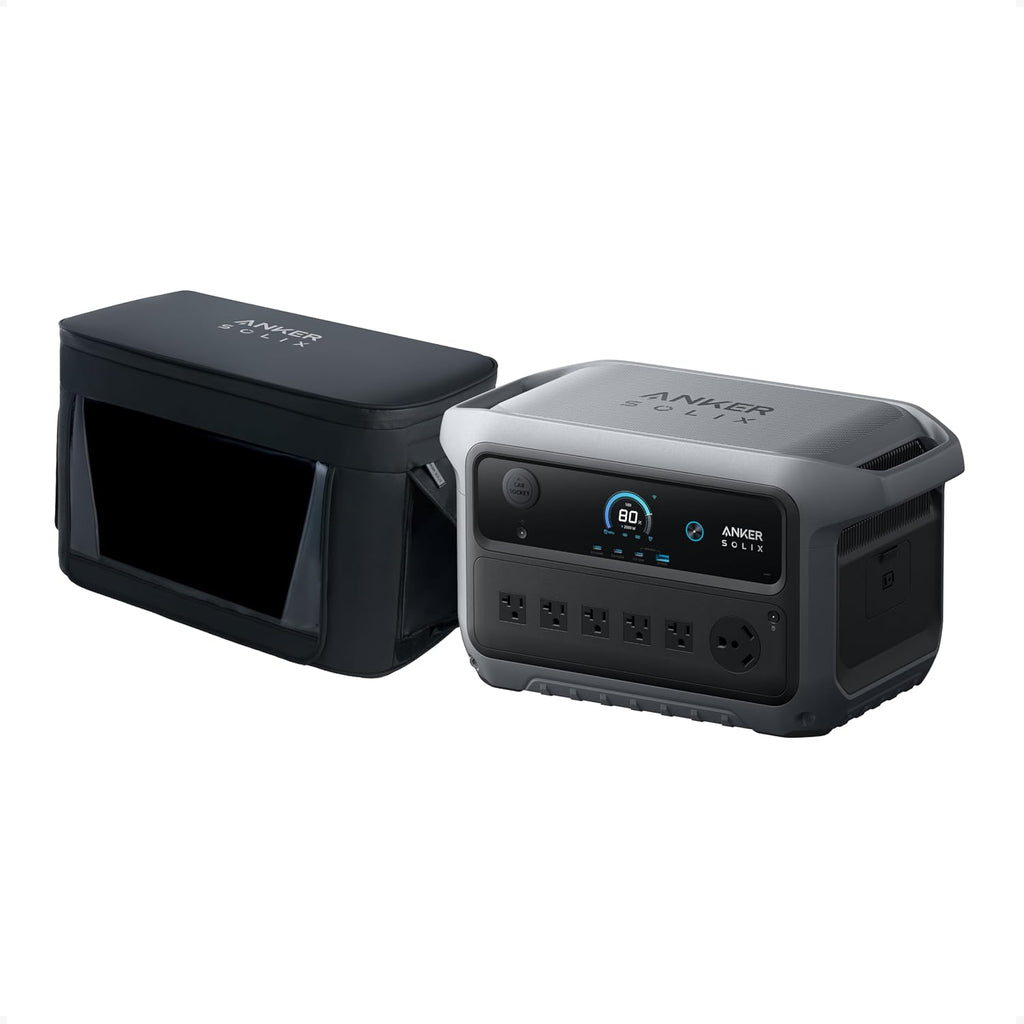 Anker SOLIX C2000 Gen 2 Portable Power Station with Water-Resistant Bag, 2,400W (Peak 4,000W) Solar Generator, Full Charge in 58 Min, 2048wh LiFePO4 Battery for Home Backup, Power Outages, and Camping