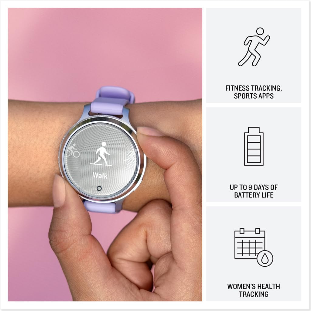 Garmin Lily 2 Small and Stylish Smartwatch Up to 5 Days Battery Life Hidden Display Patterned Lens Cream Gold with Coconut (010-02839-00) Fitness Smart Watch Bundle for Women