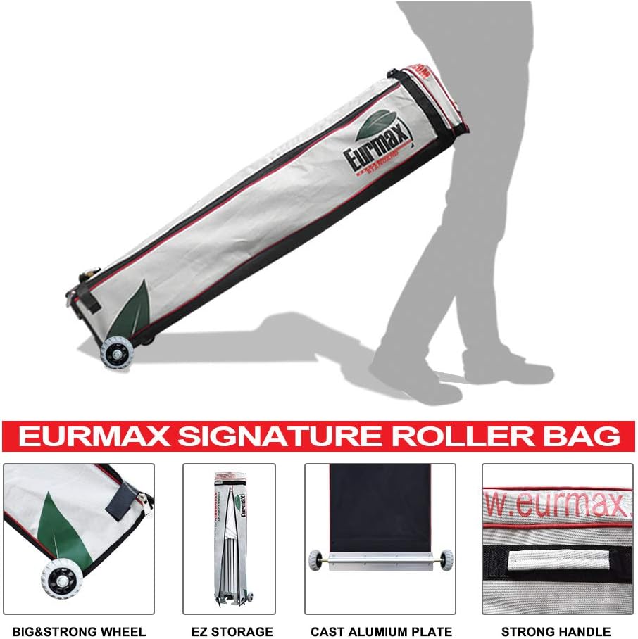 Eurmax USA 10x20ft Pop Up Canopy, Commercial Instant Tent for Outdoor Events, Patented No-Tip Rolling Storage Bag with 6 Sandbags,UV & Water Resistant,Heavy Duty Portable Shelter Gazebo,Yellow