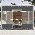 Clear Vinyl Curtains with Zippered Entry, 23oz Heavy Duty Waterproof Anti-UV and Tear-Resistant Tarpaulin with Grommets, Weatherproof Panels for Porch, Pergola, Gazebo, Balcony, Patio, Enclosure