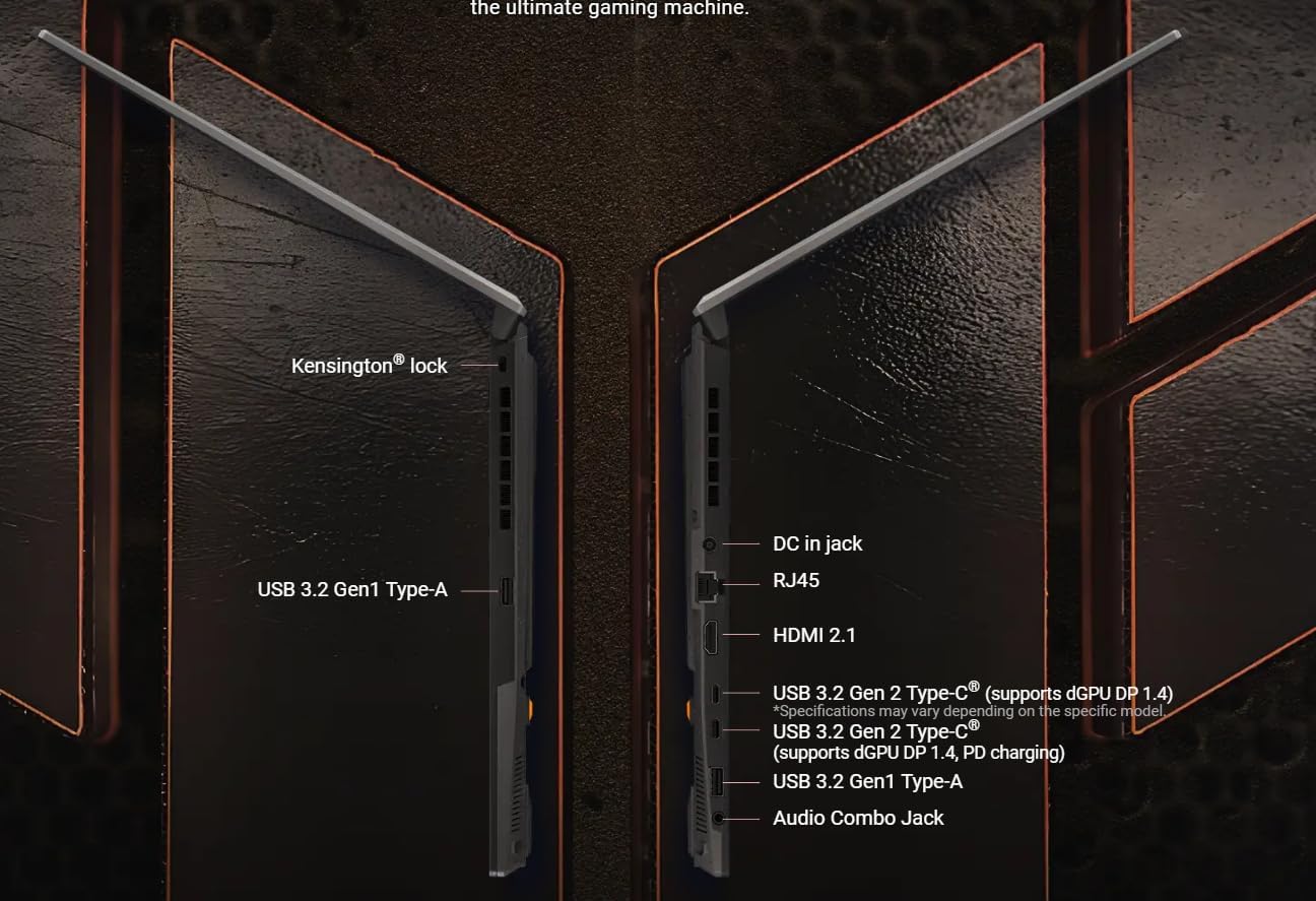 ASUS TUF Gaming A16 Laptop 16' WUXGA IPS 144Hz AMD Hexa-core Ryzen 7 7445HS 32GB DDR5 2TB SSD NVIDIA GeForce RTX 4050 (Up to 194 AI Tops) RGB Backlit USB4 Two-Way AI Noise Cancelation Win11 ICP Hub