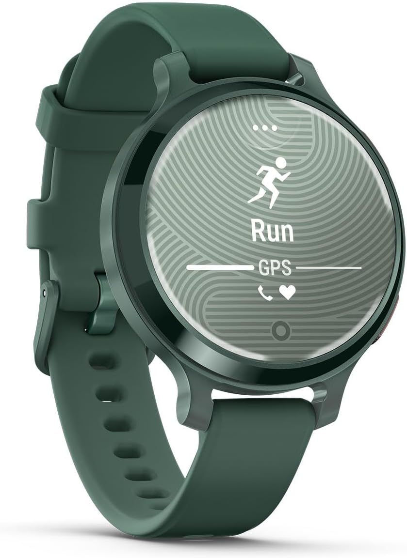 PlayBetter Garmin Lily 2 Active (Jasper Green) Women's Fitness Smartwatch Bundle - Bright Touchscreen Display, Built-in GPS, All-Day Health Monitoring, 9 Days Battery Portable Charger