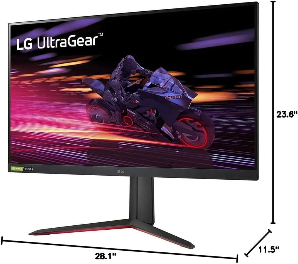 LG 32GP750-B 32 Inch QHD (2560 x 1440) IPS Ultragear Gaming Monitor with 1ms (GtG) and 165Hz Refresh Rate, NVIDIA G-SYNC Compatible with AMD FreeSync Premium, Tilt/Height/Pivot Adjustable - Black