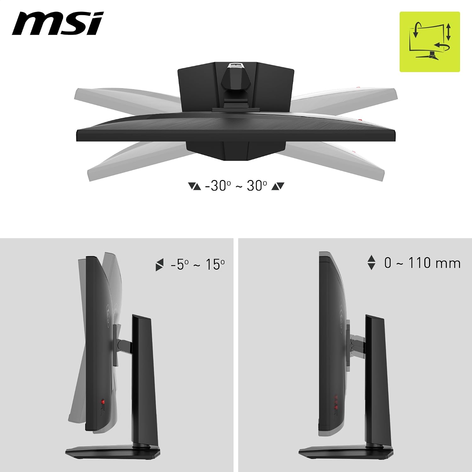 msi MAG 322URDF E16 32-inch 3840 x 2160 (UHD) Gaming Monitor, 320Hz, Adaptive-Sync, HDMI, DisplayPort, VESA Mountable, Tilt, Height Adjustable, Speaker, 0.05ms, Black