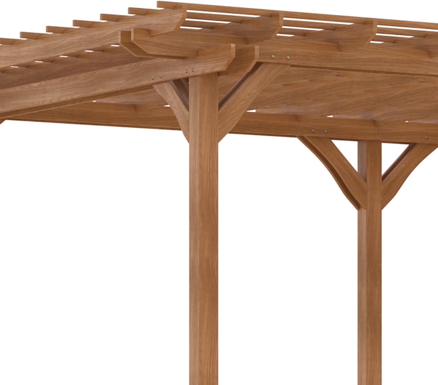 Outsunny 12' x 20' Outdoor Pergola, Wood Gazebo Grape Trellis with Stable Structure for Climbing Plant Support, Garden, Patio, Backyard, Deck, Brown