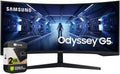Samsung LC34G55TWW 34 inch Odyssey G55T WQHD 165Hz 1ms(MPRT) HDR Curved Gaming Monitor (Renewed) Bundle with 2 YR CPS Enhanced Protection Pack