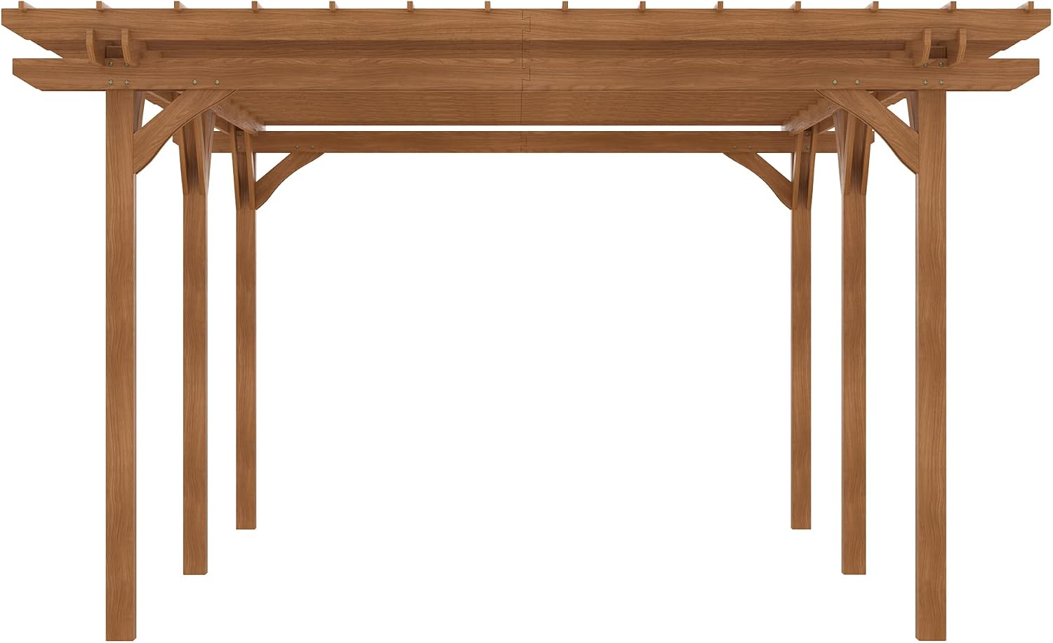 Outsunny 12' x 20' Outdoor Pergola, Wood Gazebo Grape Trellis with Stable Structure for Climbing Plant Support, Garden, Patio, Backyard, Deck, Brown