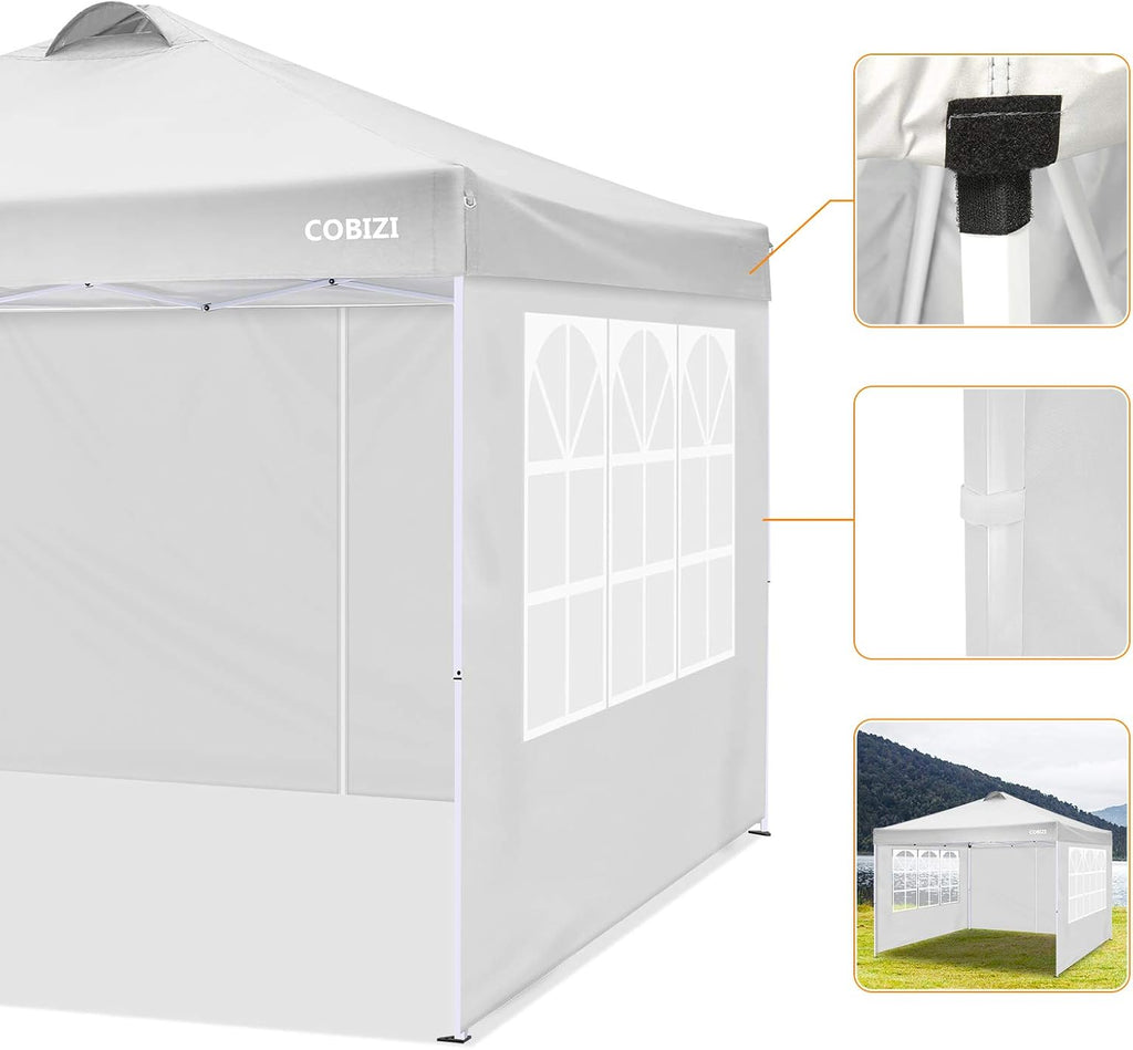 COBlZI 8x8 Ez Pop Up Canopy Tent with 4 Sidewalls Commercial Instant Gazebo Tents for Parties,Waterproof Adjustable Outdoor Patio 8x8 Backyard Canopy Party Tent with 4 Sand Bags,8 Stakes