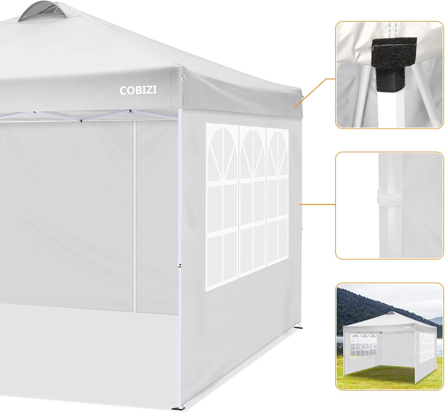 COBlZI 8x8 Ez Pop Up Canopy Tent with 4 Sidewalls Commercial Instant Gazebo Tents for Parties,Waterproof Adjustable Outdoor Patio 8x8 Backyard Canopy Party Tent with 4 Sand Bags,8 Stakes
