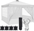 COBlZI 8x8 Ez Pop Up Canopy Tent with 4 Sidewalls Commercial Instant Gazebo Tents for Parties,Waterproof Adjustable Outdoor Patio 8x8 Backyard Canopy Party Tent with 4 Sand Bags,8 Stakes