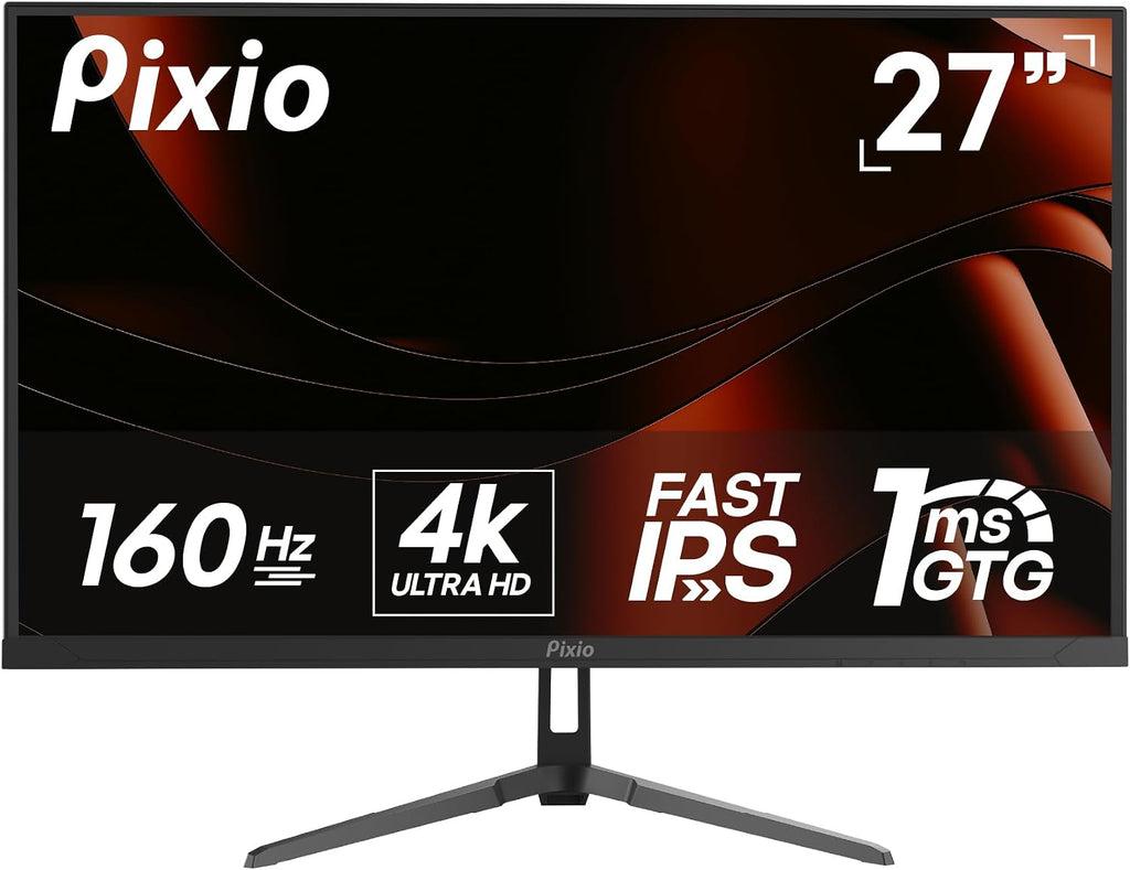 Pixio PX27U Wave 27 inch 160Hz Refresh Rate 4K 3840x2160p Resolution Fast IPS Panel 1ms GTG Response Time Black Tilt Adjustable Gaming Monitor with Adaptive Sync