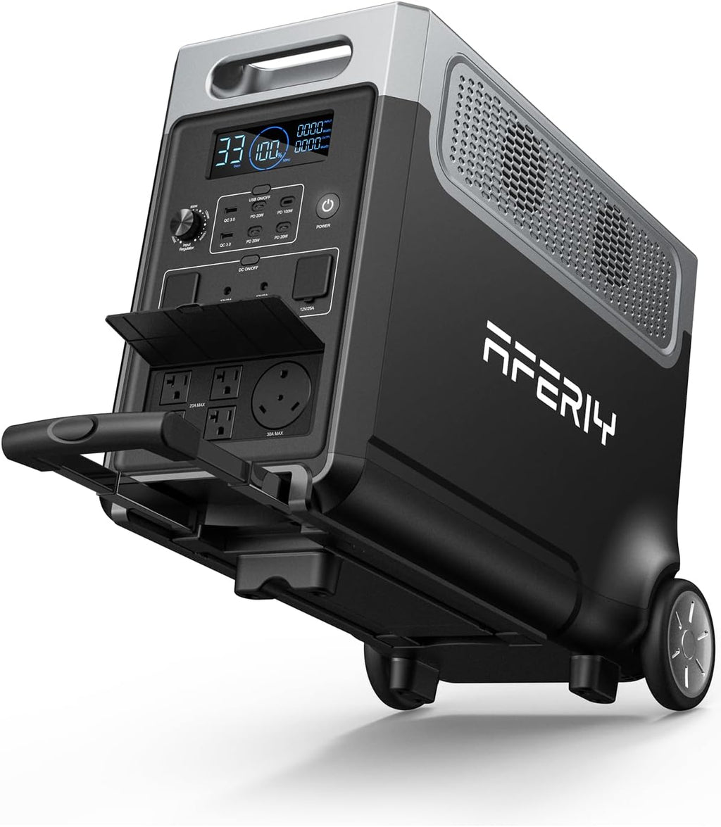 AFERIY 3840Wh Portable Power Station,120V AC Outlets x 5,2.5H Fast Charge,3600W(Peak 7200W),LiFePO4 Battery Power Station,Solar Generator for Home,Outdoor Camping,Power Outage,Camping,RV,Emergencies