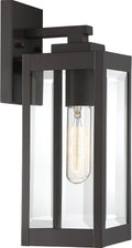 Quoizel Westover 14' Outdoor Wall Sconce, 1-Light Western Bronze with Clear Beveled Glass, E26 Base, Wet Rated